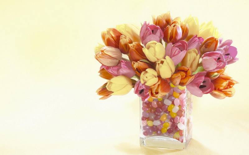 Обои Цветы, ваза, тюльпаны