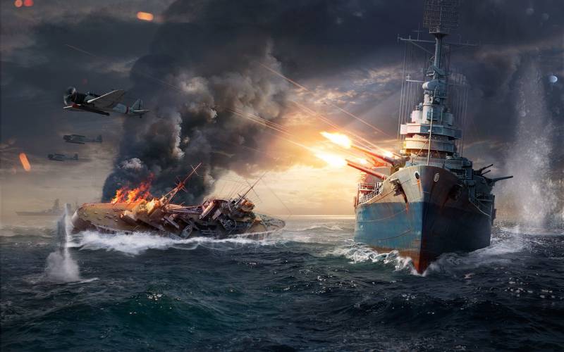 Обои Морской бой в World of Warships
