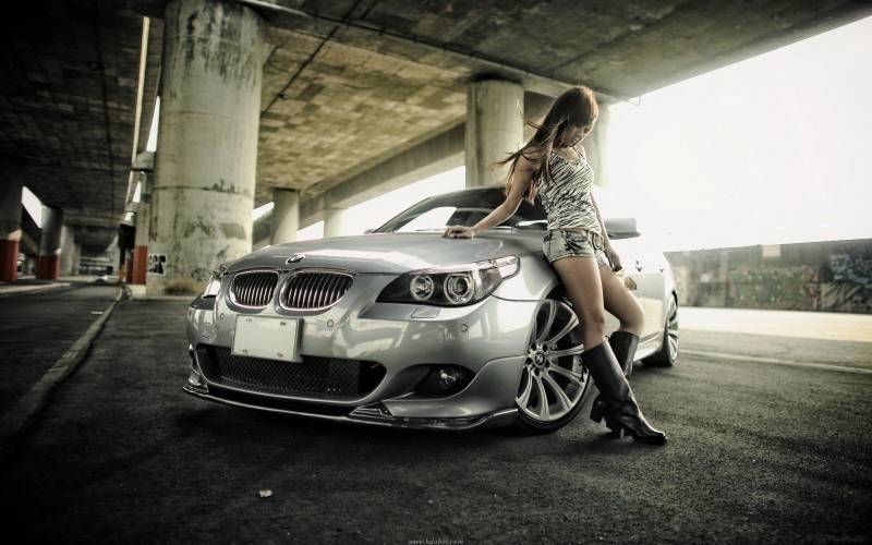 Обои Девушка и BMW