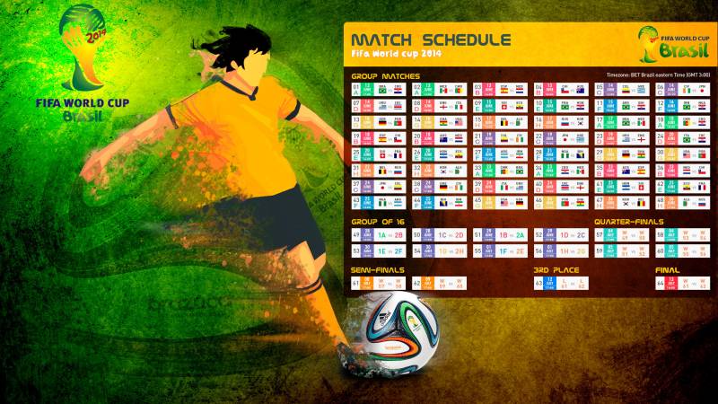 Обои таблица матчей чемпинат мира по футболу 2014