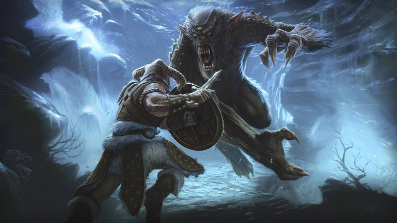 Обои Warrior vs Frost Troll