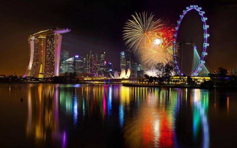 Обои singapore fireworks