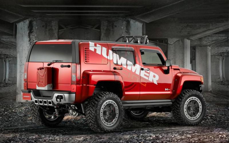 Обои Hummer H3 красный