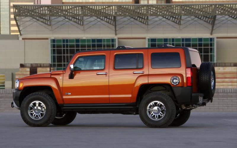 Обои Hummer H3 оранжевый