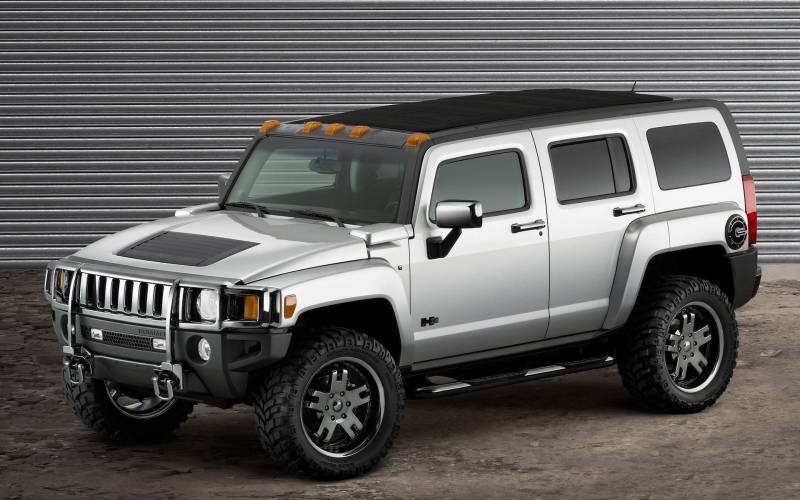 Обои Hummer H3, серебристый