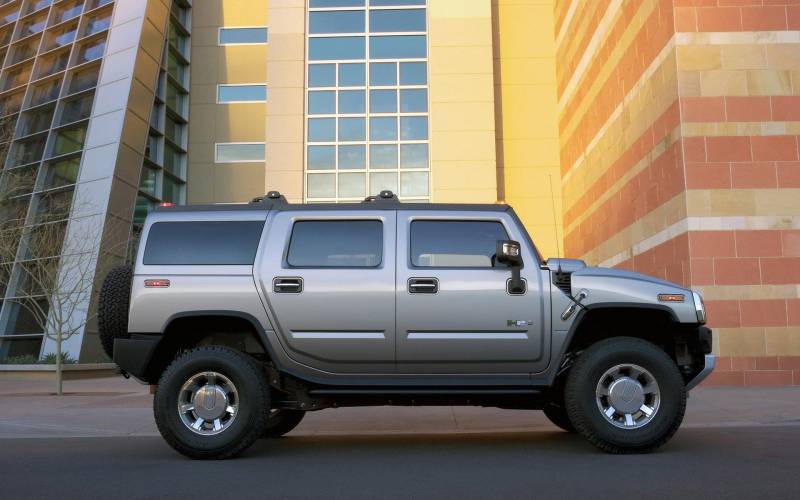 Обои Hummer H2 серебристый