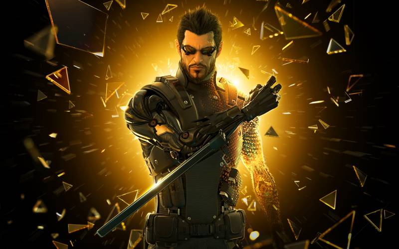 Обои deus ex, human revolution, adam jensen, осколки, а